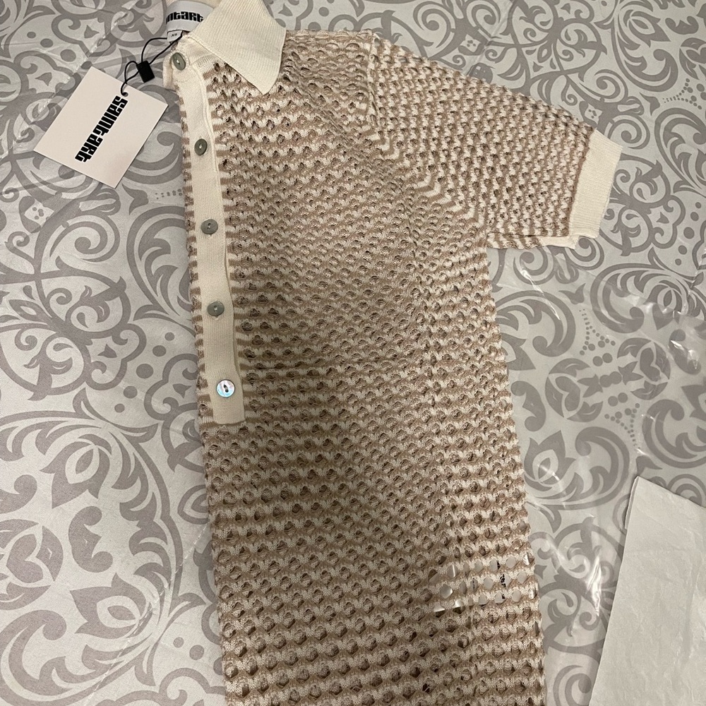 Zara Saintart Cream Knit Polo Top - Picture 5 of 9